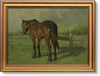 Vintage Gold Framed Wall Art, Sketch Birds Canvas Painting, Cute but Exquisite Wall Decor, No Glass No Glare, Suitable for Bedside Tables, Foyer, Bookshelves,【Hummingbird】-10L x 8W