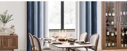 Ombre 100% Blackout Curtains, Navy Blue and Greyish White Full Room Darkening Thermal Insulated 84 Inches Long Drapes for Bedroom/Living Room Grommet Window Treatments Modern 52Wx84L, Set of 2
